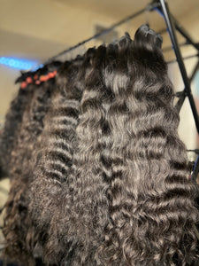 Natural Indian Hair Weft in Deep Wave Texture, Perfect for Stylish Hair Extensions